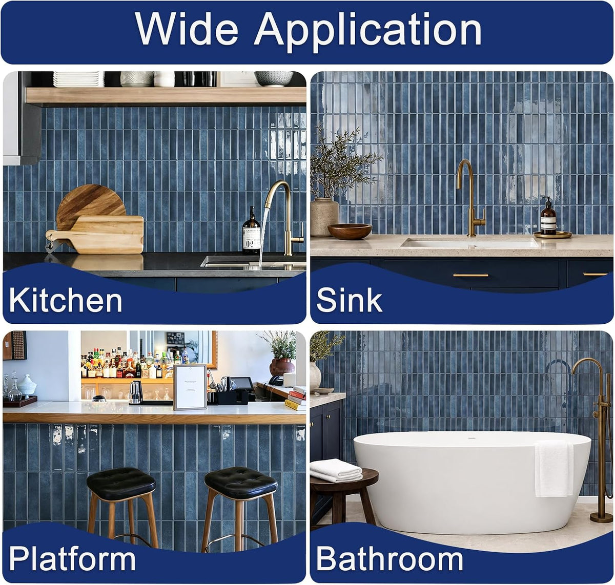 Dark Blue - Self Adhesive 3D Tile (10pcs)