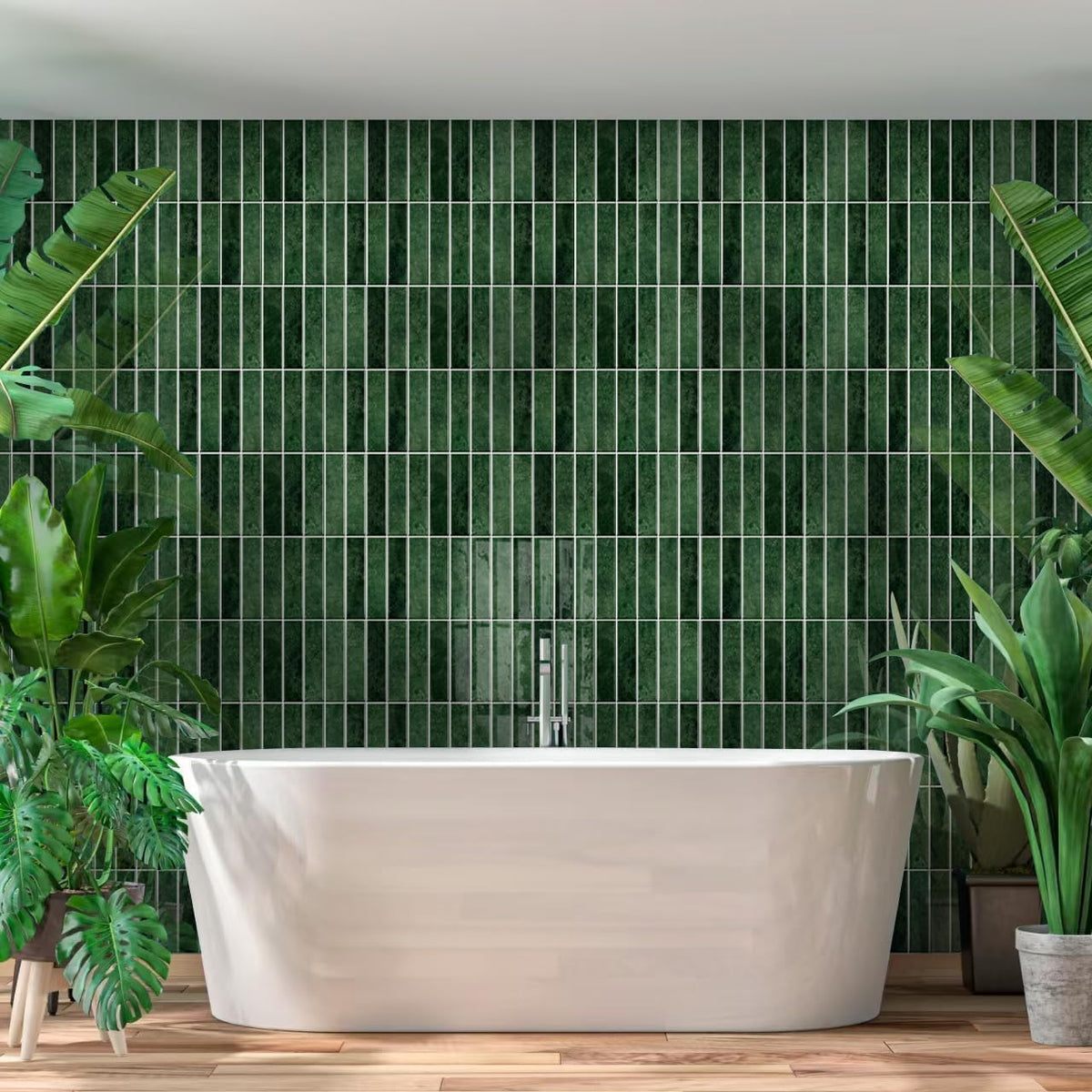 Deep Green - Self Adhesive 3D Tile (10pcs)