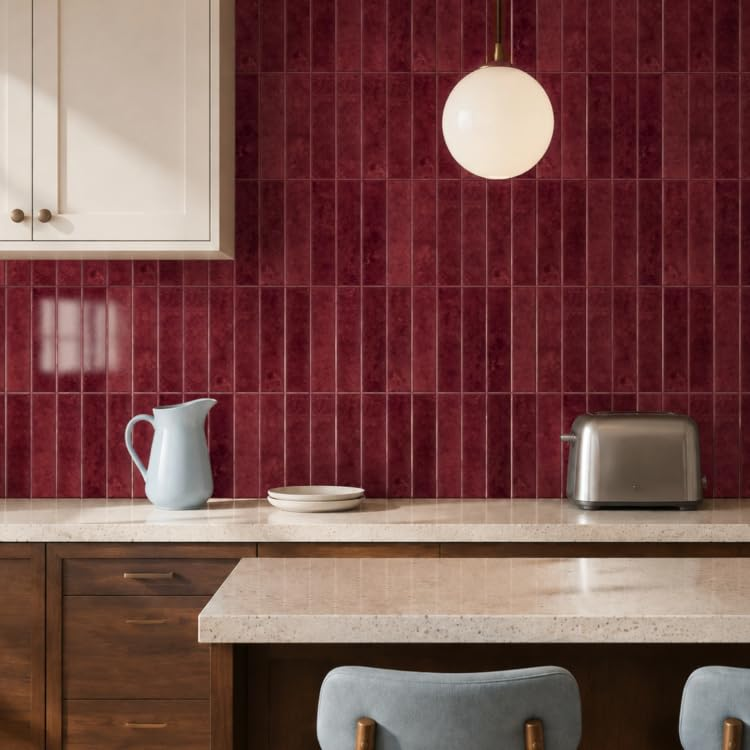 Burgundy - Self Adhesive 3D Tile (10pcs)